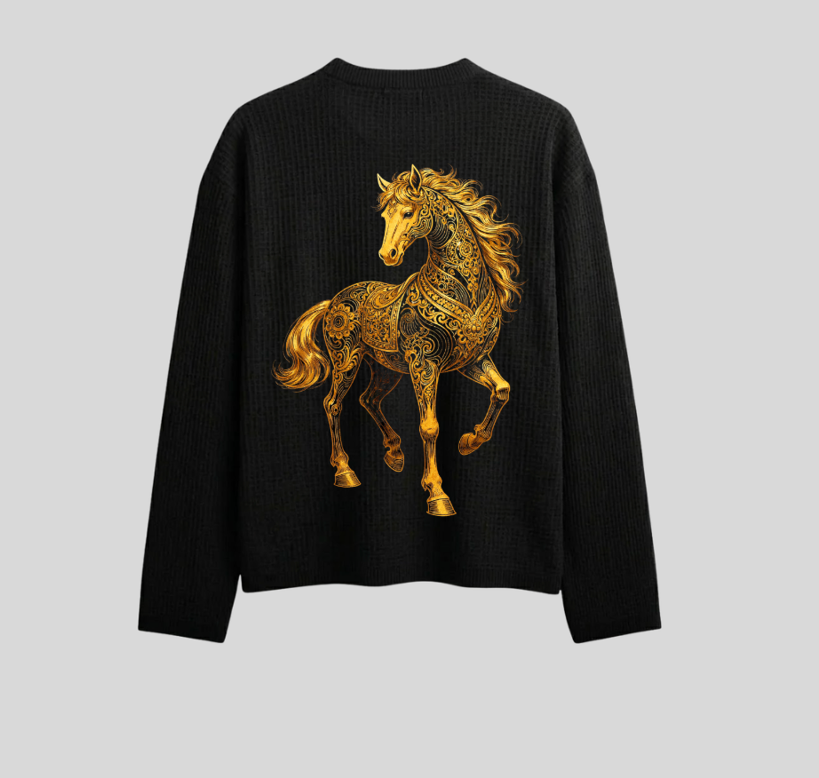Gold horse waffle in wholesale